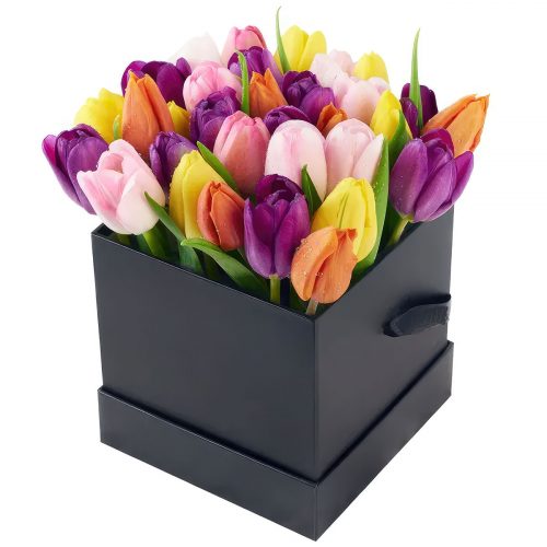 Цветы в коробке «Весенний калейдоскоп»