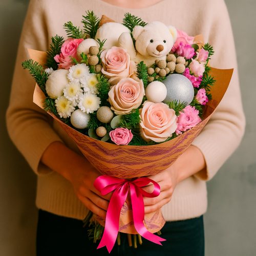 Букет цветов «Новогодний уют»