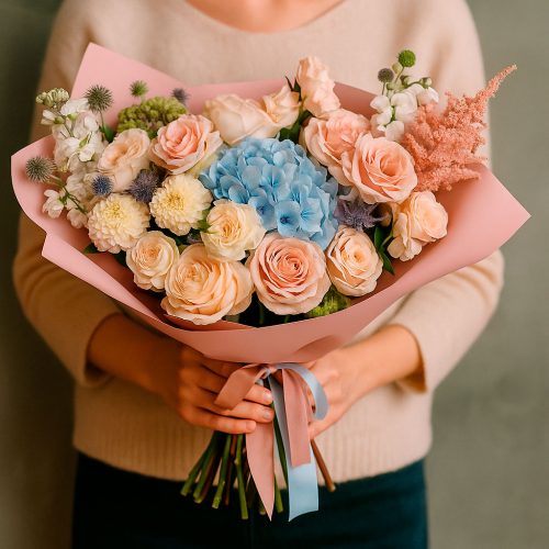 Букет цветов «Кремовая мечта»