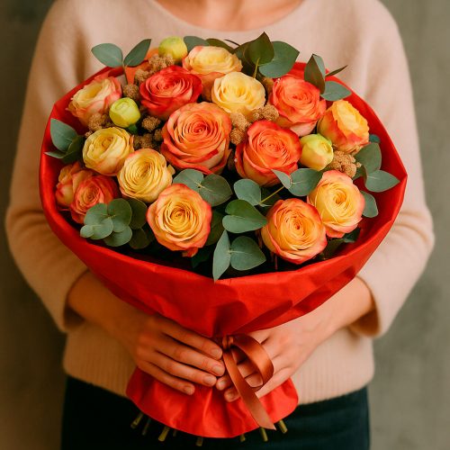 Букет цветов «Яблочный Шарм»