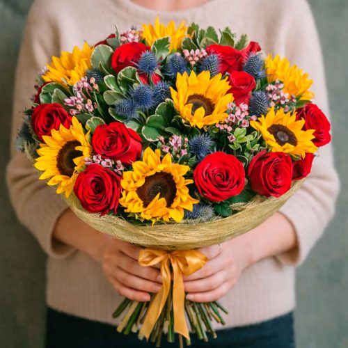 Цветочный букет «Солнечный взрыв»