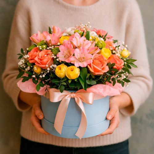 Цветы в коробке «Мелисса»